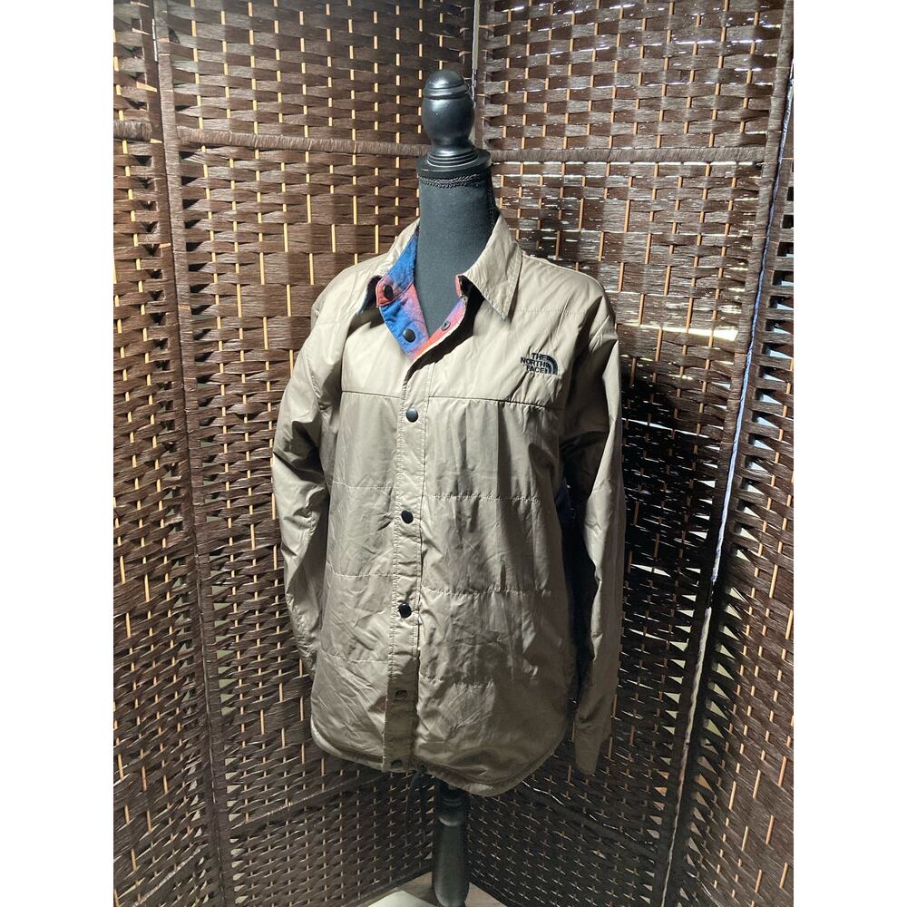The North Face Men's MEDIUM Nylon/Flannel Lined Button Front Jacket Pre-Owned
